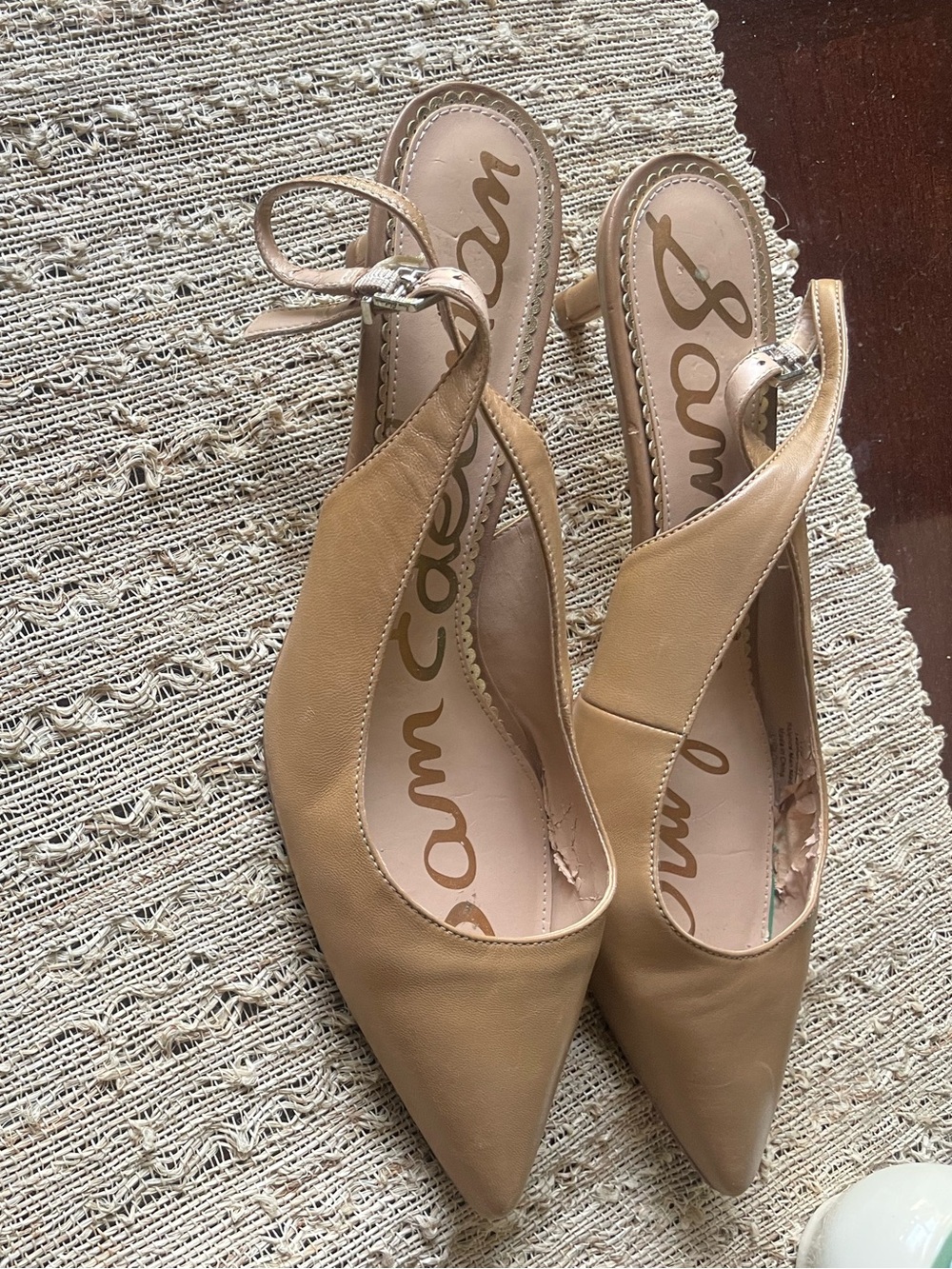 Sam Edelman Nude/Tan Pointed Slingback Heels